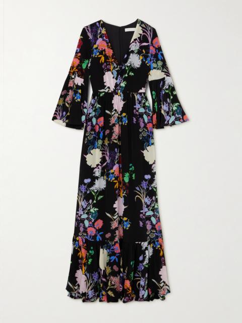 BORGO DE NOR Astrea Floral-print Crepe De Chine Maxi Dress