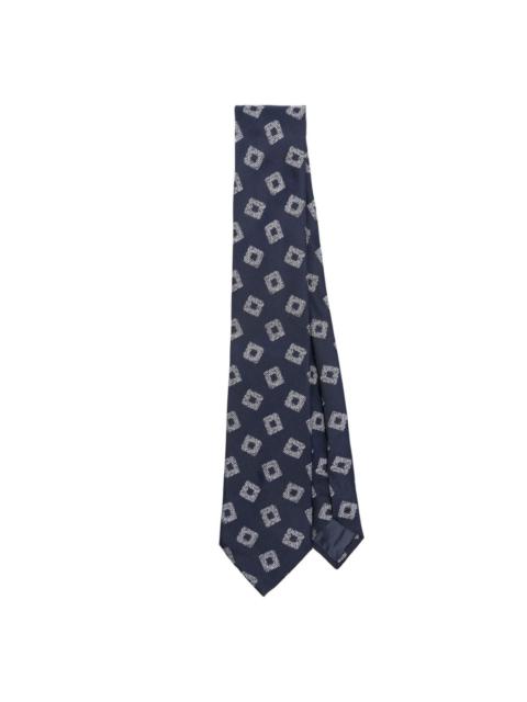 patterned-jacquard silk tie