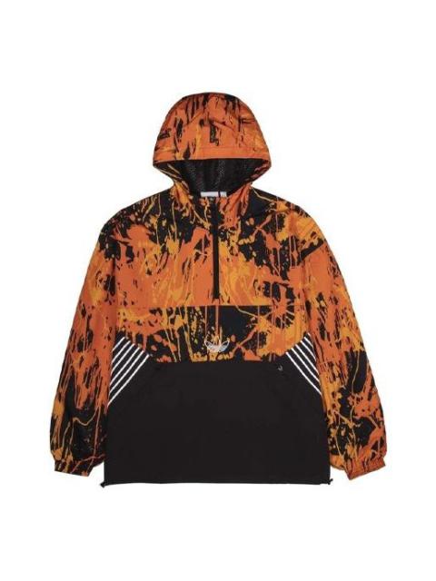 adidas originals Tlm 02 Wb Flame Colorblock Stand Collar hooded Casual Sports Jacket Orange GD5803