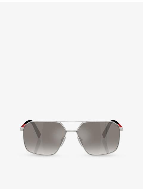 Prada PS A50S Irregular-Frame Metal Sunglasses