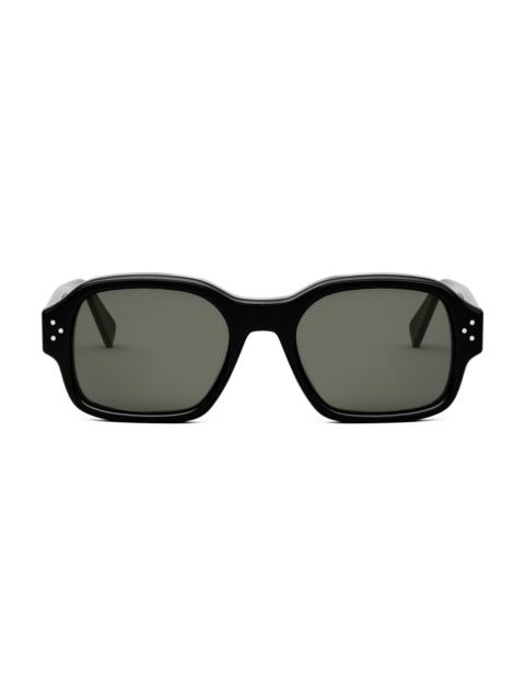 CELINE Men's Bold 3 Dots 56MM Geometric Sunglasses - Shiny Black Smoke