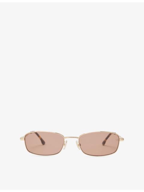 Victoria Beckham Oval-Frame Metal Sunglasses