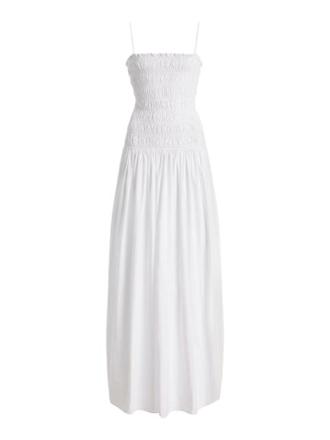 MATTEAU Exclusive Shirred Cotton Drop-Waist Maxi Dress white
