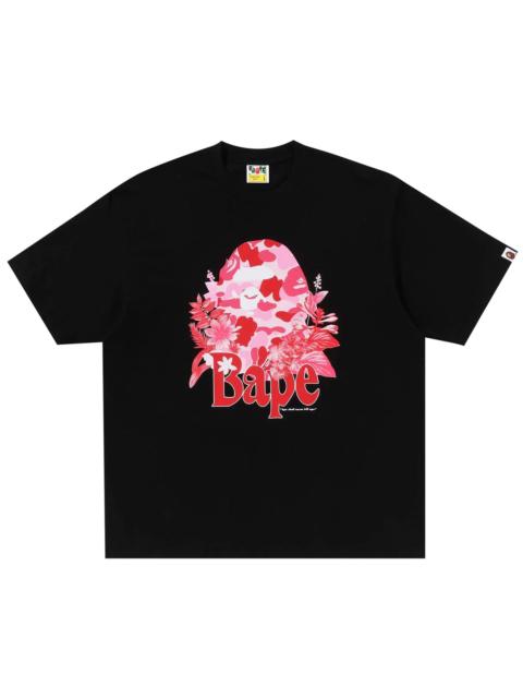 A BATHING APE® BAPE Flora Big Ape Head Relaxed Fit Tee 'Black'