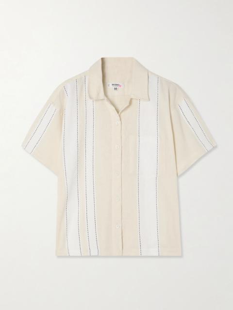 lemlem Tuuli Cabana striped cotton-blend shirt Cream