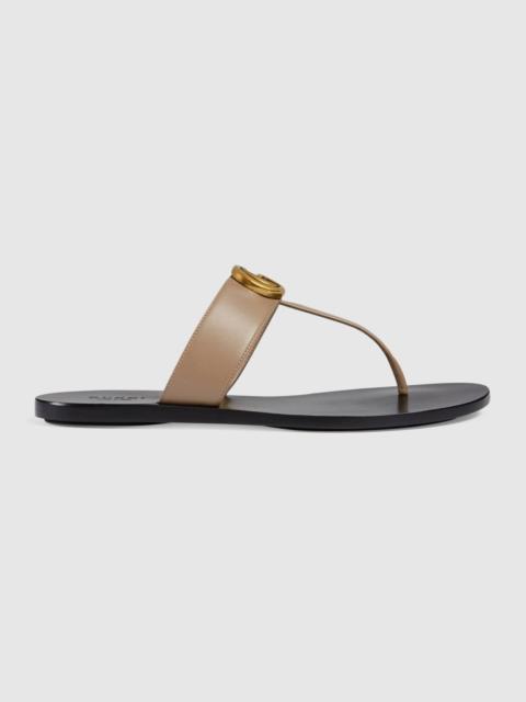 GUCCI Leather thong sandal with Double G
