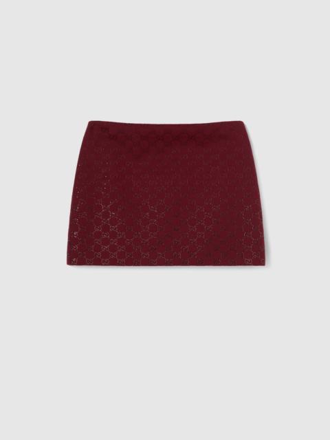 GUCCI GG canvas skirt with crystals