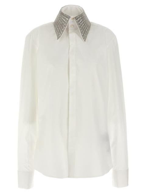 Jewel Collar Shirt Shirt, Blouse White
