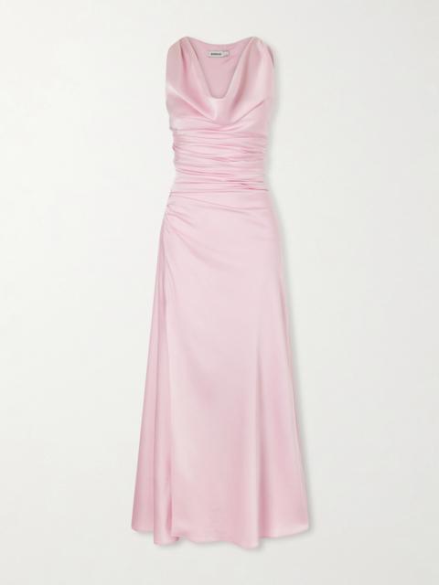 SIMKHAI Melaney Draped Gathered Satin Gown