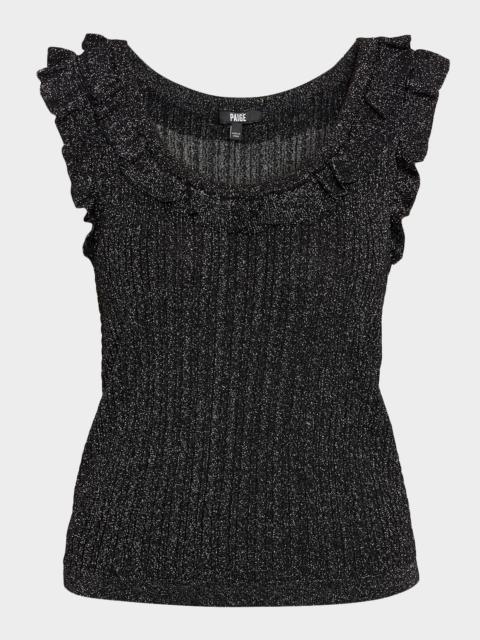 PAIGE Clareen Sparkly Ruffle Tank Top