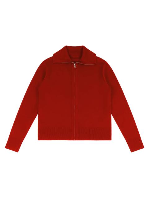 entire studios KNIT ZIP UP JACKET CHERRY