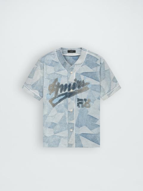 AMIRI PATCHWORK BASEBALL SHIRT