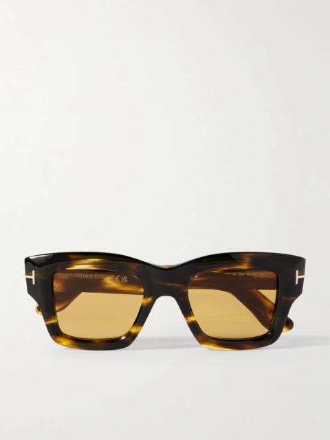 Ilias Square-Frame Tortoiseshell Acetate Sunglasses