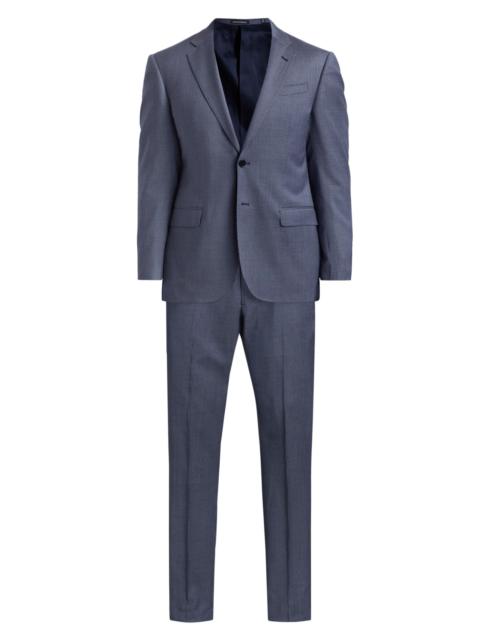 EMPORIO ARMANI Men's Micro Houndstooth Stretch Virgin Wool Suit - Light Grey Blue