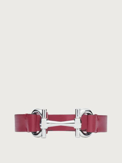 FERRAGAMO LEATHER HORSE BIT BRACELET