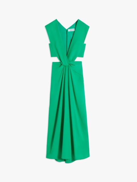 Twist Wrap Midi Dress in Bright Green