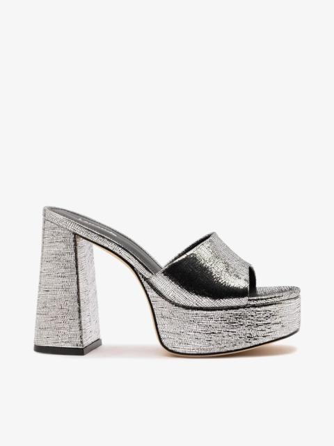 Larroudé Dolly Platform Mule Silver Leather