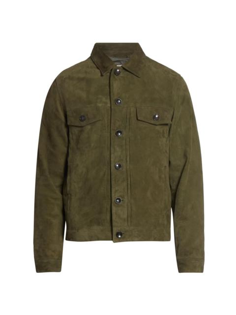 OFFICINE GÉNÉRALE Men Liam Suede Jacket - Olive Original