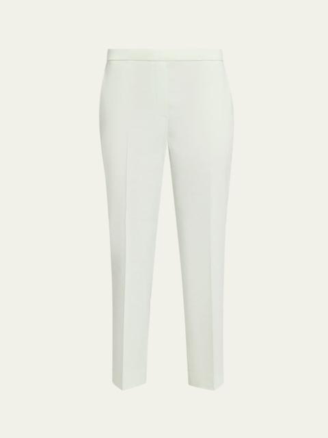 Theory Treeca Good Linen Cropped Pull-On Ankle Pants
