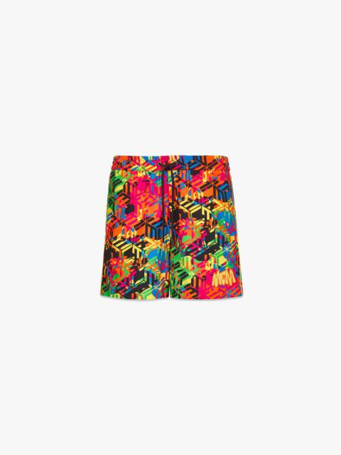 MCM Men’s Cubic Camouflage Monogram Print Shorts