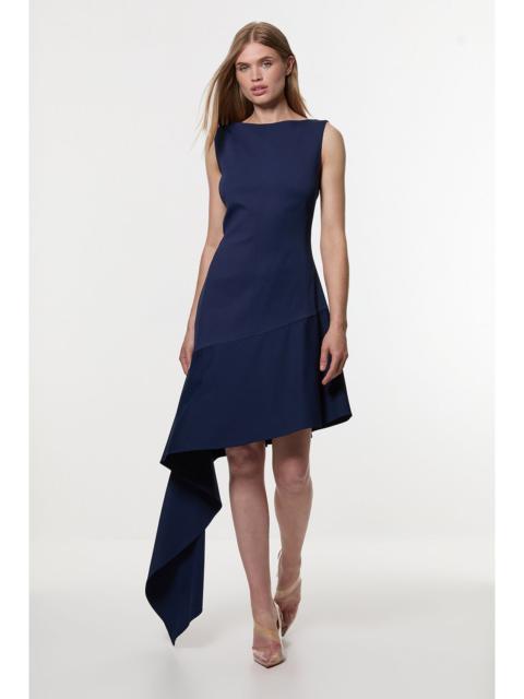 KAREN MILLEN Digital Ophelia Polished Tailored Open Back Hem Detail Mini Dress