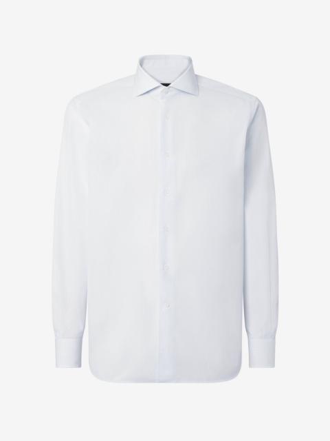 CORNELIANI Cotton shirt with light blue and white stripes