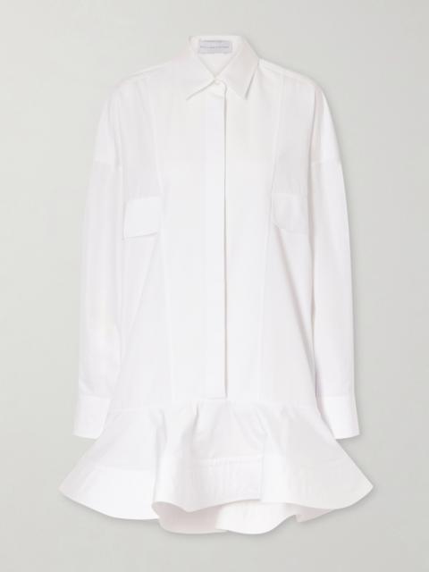 Stella McCartney Piqué-trimmed Cotton-poplin Mini Dress