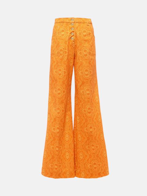 Etro Printed high-rise flared jeans
