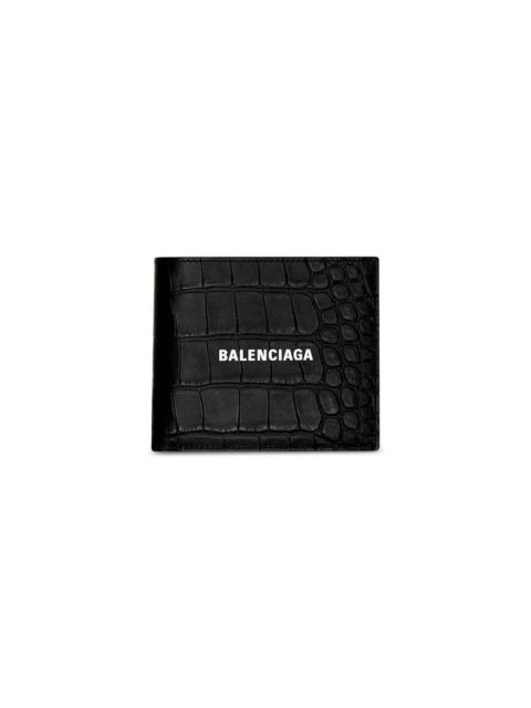 BALENCIAGA Men's Cash Square Folded Coin Wallet in Black