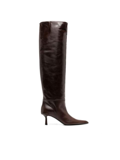 pointed-toe knee-high boots