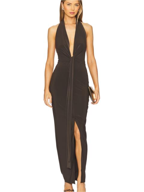 NORMA KAMALI x REVOLVE Tie Front Halter Gown