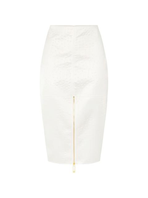 ELISABETTA FRANCHI high-waist zip midi skirt