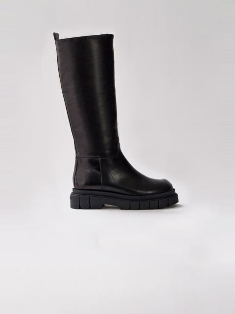 COMMANDER shearling-lined lug sole (R) Leather boot for women