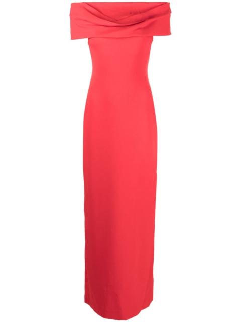 SOLACE LONDON Eva off-shoulder maxi dress