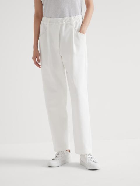 Brunello Cucinelli Stretch cotton couture interlock baggy trousers