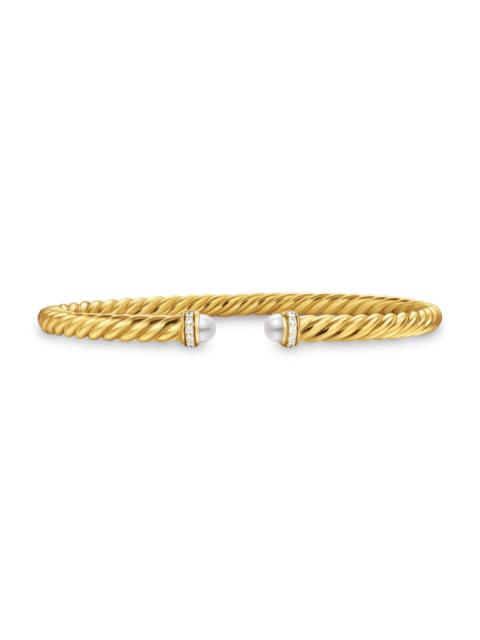 DAVID YURMAN Women's Cablespira Flex Bracelet in 18K Yellow Gold - Pearl