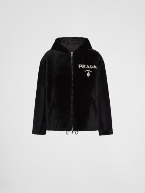 Reversible shearling jacket