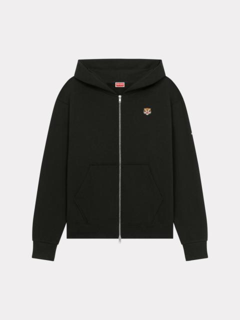 'Lucky Tiger Crest' embroidered zip-up hoodie