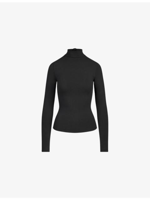 SKIMS Cotton Jersey Turtleneck Stretch-Cotton Top