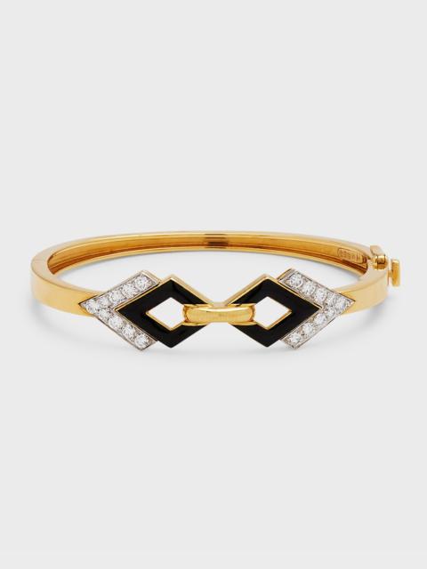 DAVID WEBB Double Diamond Enamel Bracelet