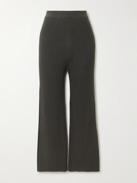 LAUREN MANOOGIAN Column Ribbed Stretch-pima Cotton Straight-leg Pants