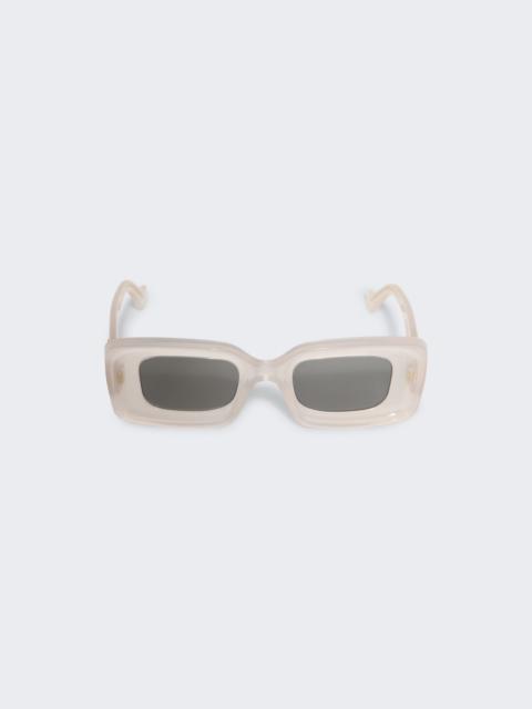 Loewe Rectangular Sunglasses Ivory And Smoke Mirror Lenses
