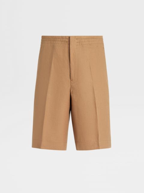 ZEGNA BEIGE PURE LINEN SHORTS