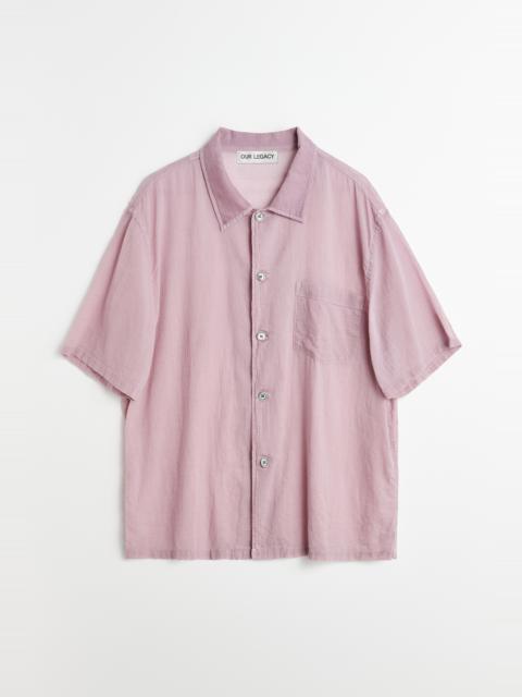 Our Legacy Box Shirt Shortsleeve Dusty Lilac Coated Voile