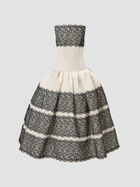 CAROLINA HERRERA Women's Guipure Lace Silk Strapless Cocktail Dress - Ceramic