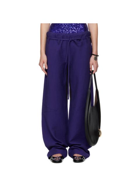 TORY BURCH Purple Cotton Baggy Trousers