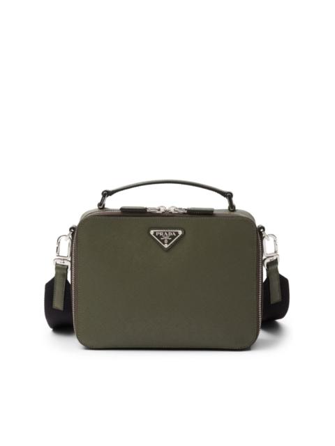 Prada Saffiano medium enamel triangle logo two-way bag