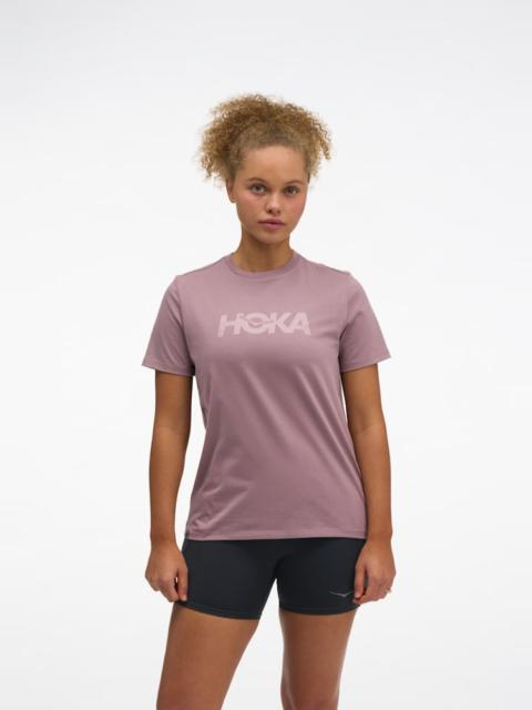 HOKA Women's Core Logo CTN SS Tee Shirt in Dark Quartzite