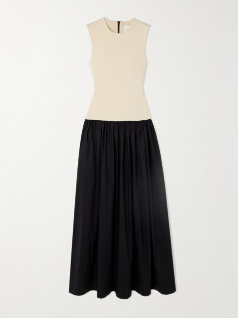 ESSE Studios Two-tone Stretch-knit And Organic Cotton-poplin Maxi Dress