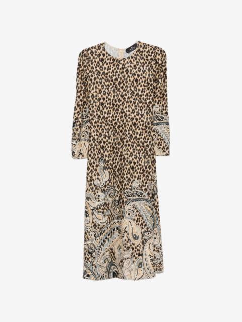 Etro leopard-print midi dress